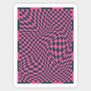 Checkerboard Pattern - Pink Blue Sticker